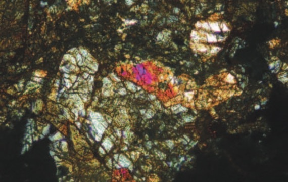 Photomicrograph of Leedy Stony Meteorite, Dewey county, Oklahoma, USA